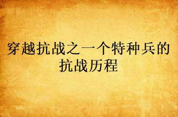 穿越抗戰(zhàn)之一個(gè)特種兵的抗戰(zhàn)歷程，特種兵穿越抗戰(zhàn)，戰(zhàn)火中的榮耀歷程