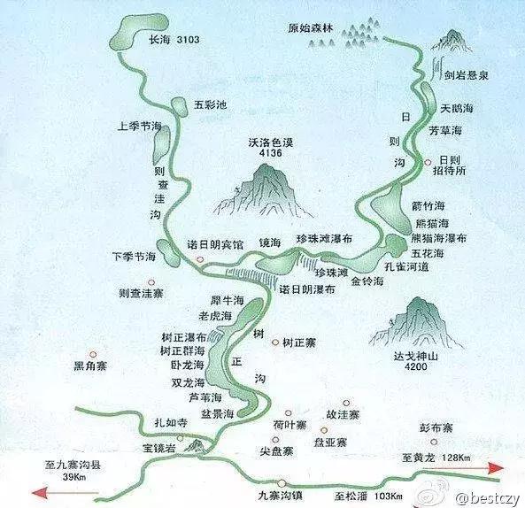 九寨溝景區(qū)游覽路線圖詳解，九寨溝景區(qū)游覽路線圖全面解析