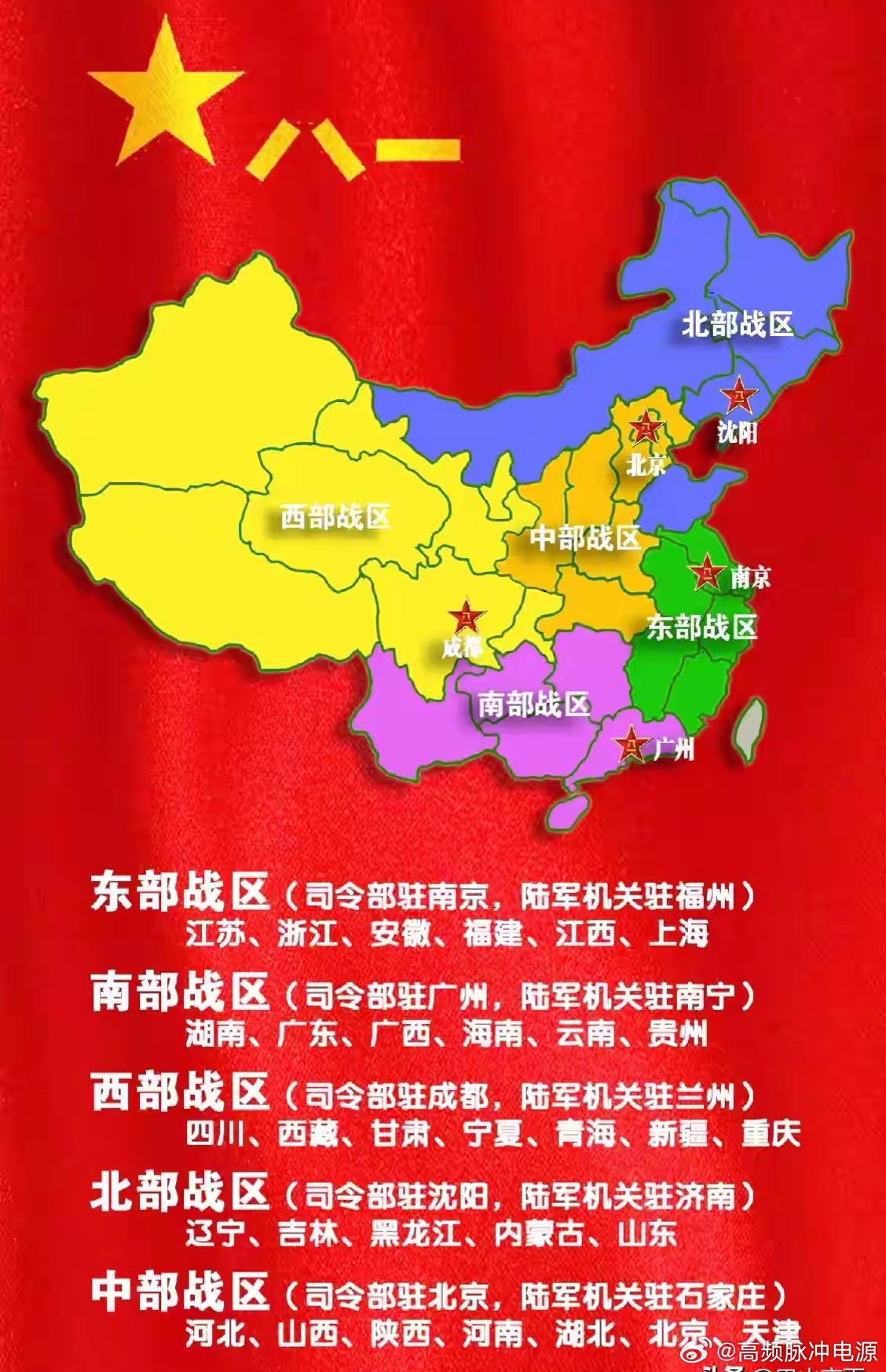 中國五大戰(zhàn)區(qū)的分布情況，中國五大戰(zhàn)區(qū)分布概況